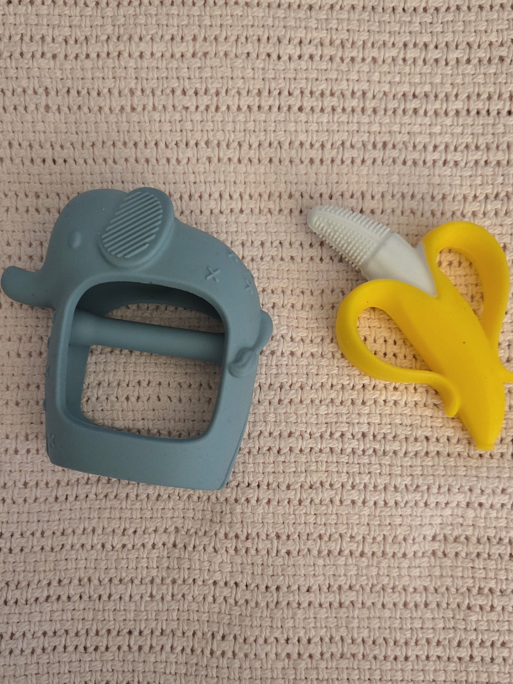 Lot of 2 Baby Silicone Teethers – Itzy Ritzy Elephant & Baby Banana Training Too